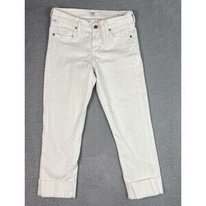 Citizens of Humanity Dani Cropped Jeans Womens 26 Straight Leg Cuffed Off White